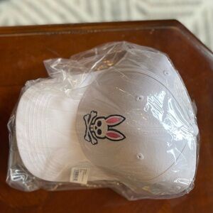 White Minimalist Bunny Embroidered Hat